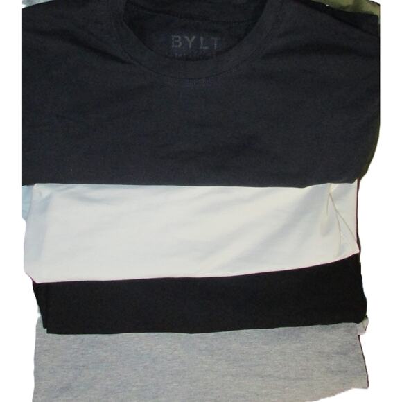 Bylt Lot of 4 Large The Axis Tee Short Sleeve Crew Black Navy Gray White Nice - Picture 2 of 16